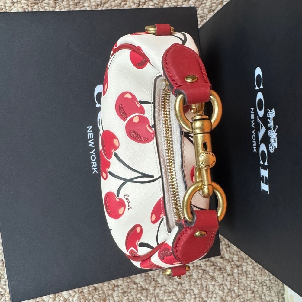Coach Cherry Print Shoulder Bag in White and Red. #2 - Picture 8 of 11